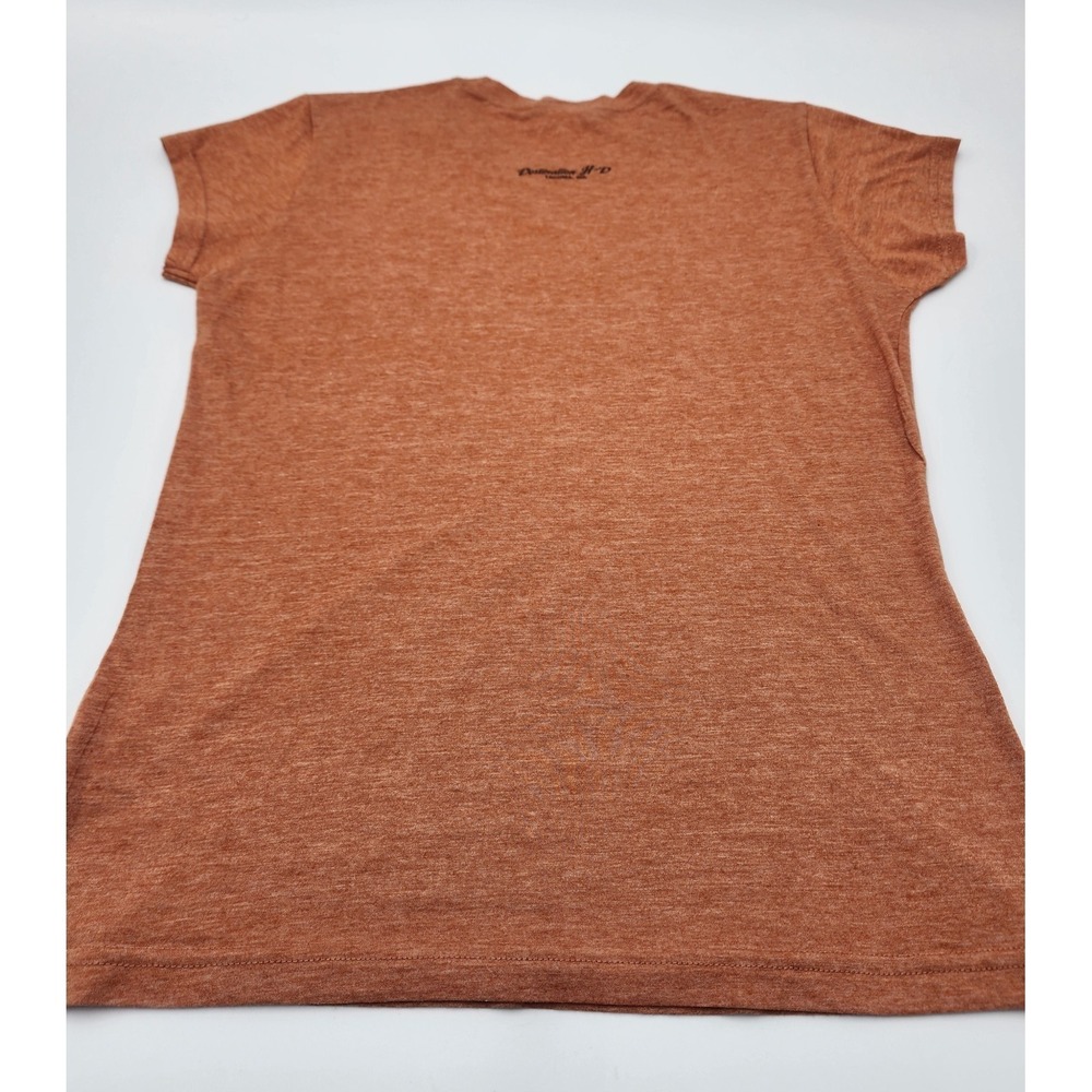 Harley-Davidson Womens Eagle Graphic T-Shirt Orange Acid Wash Tacoma WA Large - Picture 8 of 16